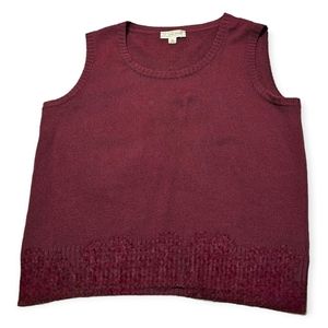 St John Sport Knit Sweater Vest in Burgundy